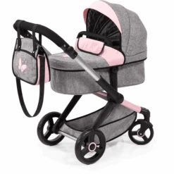 Bayer Design Kombi-Puppenwagen Xeo Grau/Rosa