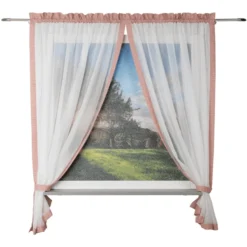 Be Be 's Collection Vorhang-Schlaufenschal 2-tlg. Sternchen Terra 100x170 Cm