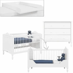 Bopita Babyzimmer Belle 2-teilig 70 X 140 Cm Umbaubar Weiß Mit Wickelaufsatz