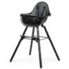 CHILDHOME Hochstuhl Evolu 2 Schwarz/ Schwarz 2 In 1 + Ring