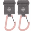 LÄSSIG Kinderwagenhaken 2er Set Karabiner Grau
