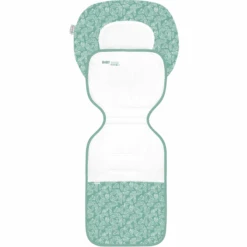 Odenwälder Kinderwagen-Auflage Babycool Ergo White Leaves Deep Forest